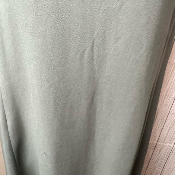 Eileen Fisher Women’s Sleeveless Olive Green Silk Maxi Dress Size Large - Picture 6 of 8